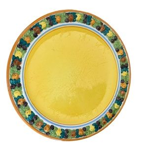 Vintage Majolica Fruit Wreath Della Robbia Italian Numbered Salad/Dessert Plate